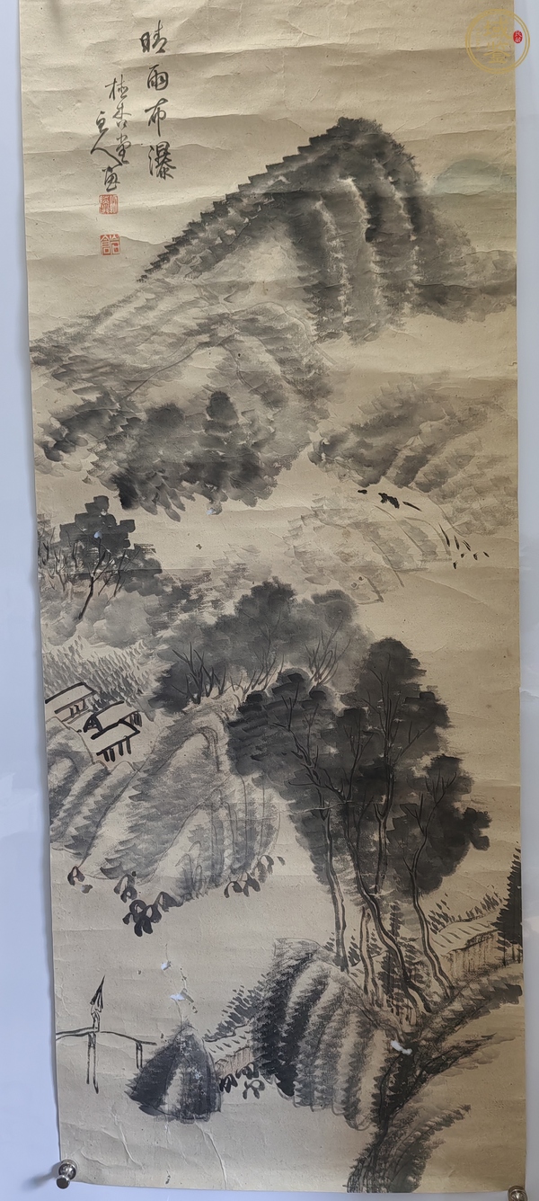 古玩字畫民國《晴雨布瀑》真品鑒賞圖