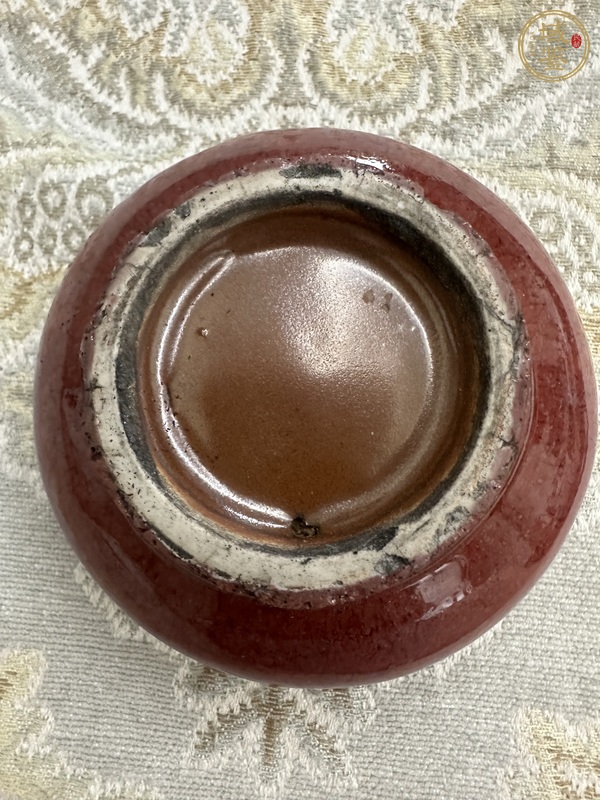 古玩陶瓷紅釉水盂真品鑒賞圖