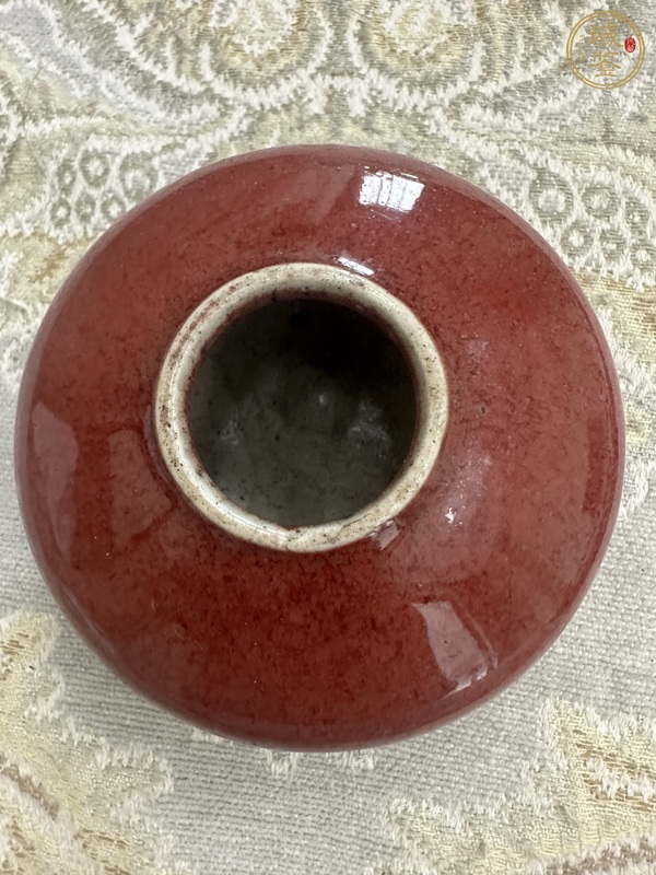 古玩陶瓷紅釉水盂真品鑒賞圖