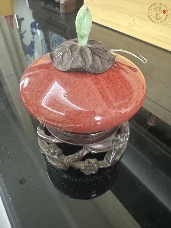 古玩陶瓷紅釉水盂真品鑒賞圖
