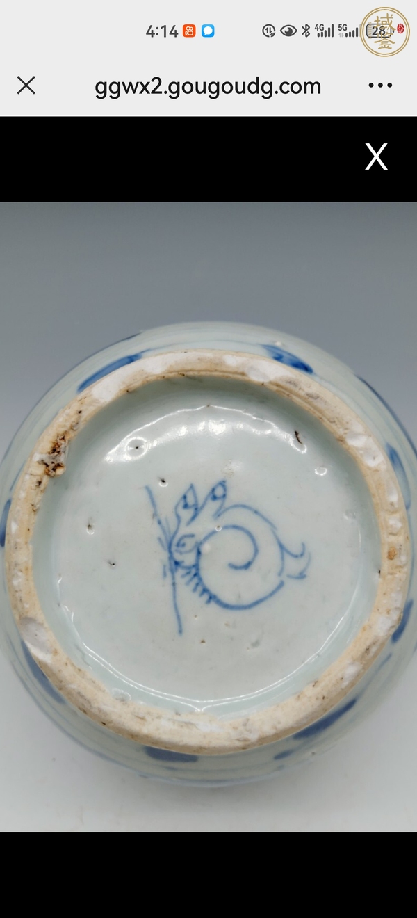 古玩陶瓷五子登科青花罐真品鑒賞圖