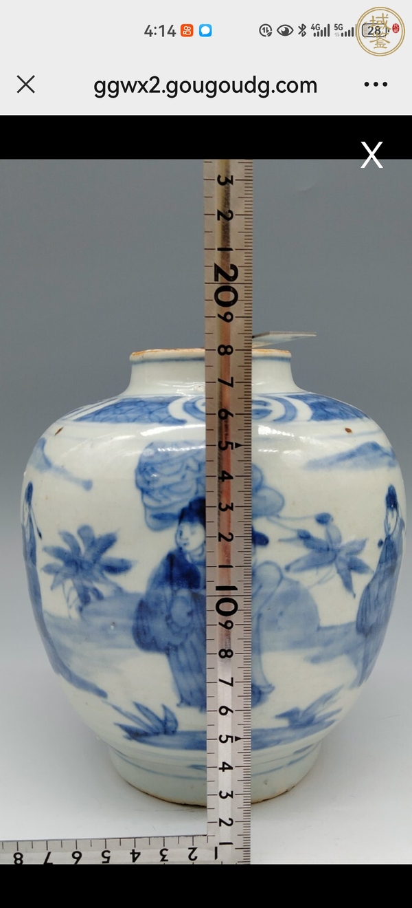 古玩陶瓷五子登科青花罐真品鑒賞圖