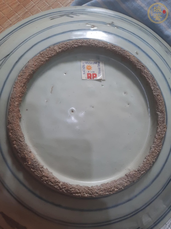 古玩陶瓷麒麟望月青花盤真品鑒賞圖