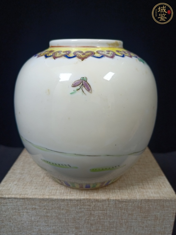 古玩陶瓷三娘教子圖粉彩罐真品鑒賞圖