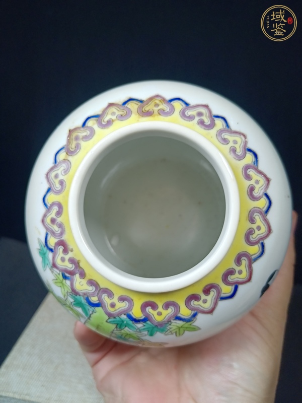 古玩陶瓷三娘教子圖粉彩罐真品鑒賞圖