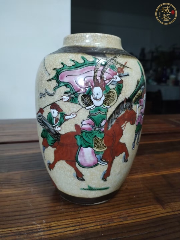 古玩哥釉地鐵銹釉刀馬人罐真品鑒賞圖