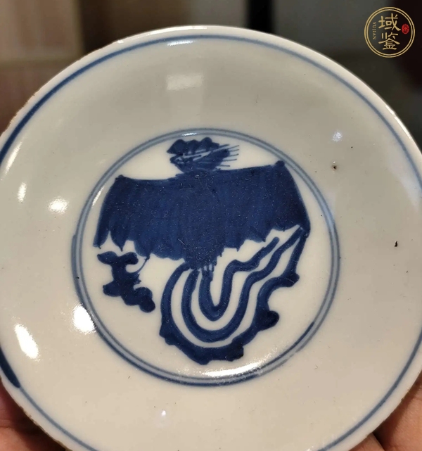 古玩陶瓷十九世紀日本青花鳳紋盤真品鑒賞圖