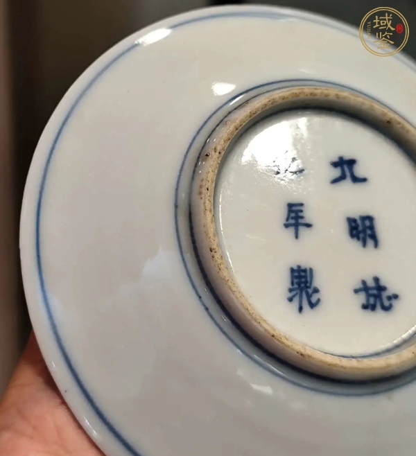 古玩陶瓷十九世紀日本青花鳳紋盤真品鑒賞圖