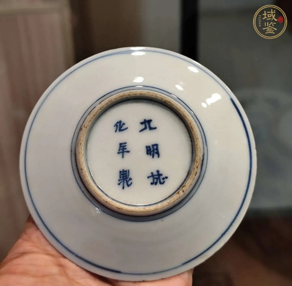 古玩陶瓷十九世紀日本青花鳳紋盤真品鑒賞圖