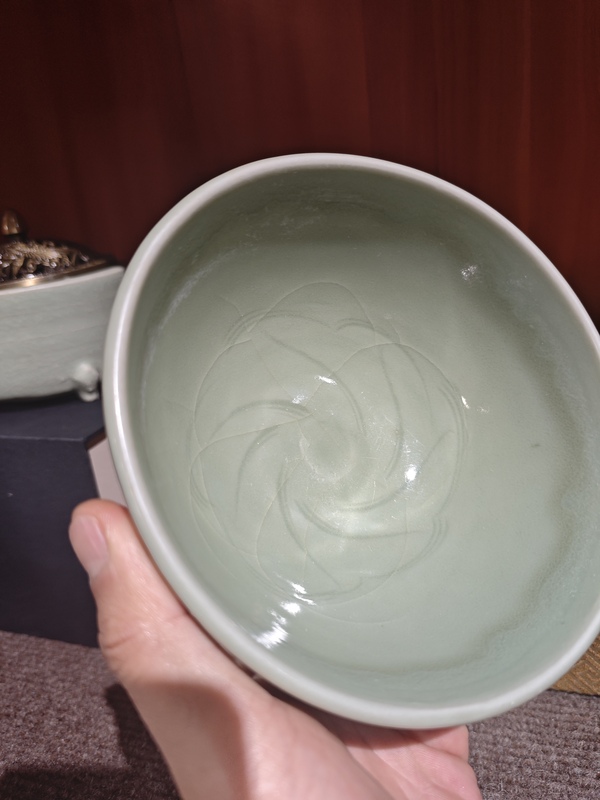 古玩陶瓷龍泉青釉深腹碗拍賣,當前價格7500元