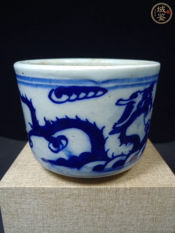 古玩陶瓷龍紋三足筒式香爐真品鑒賞圖