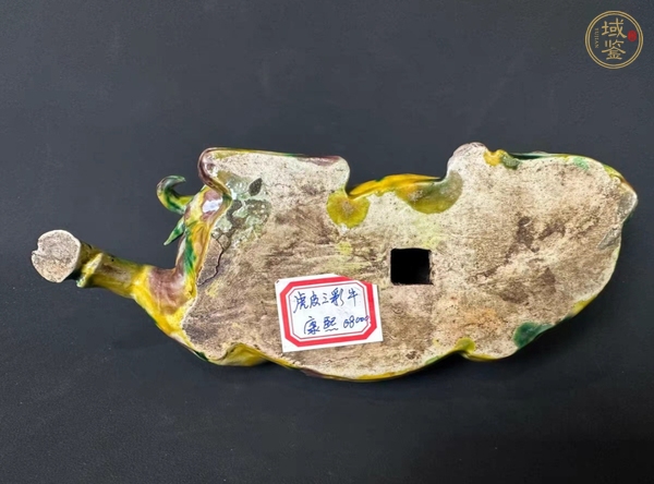 古玩陶瓷虎皮三彩牛瓷塑像真品鑒賞圖