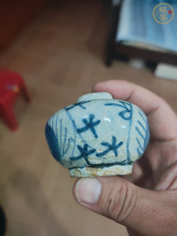古玩青花水盂真品鑒賞圖