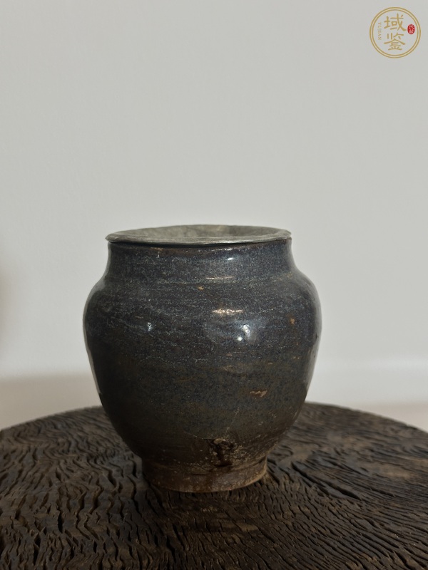 古玩陶瓷清代吉州窯系窯變釉茶入真品鑒賞圖