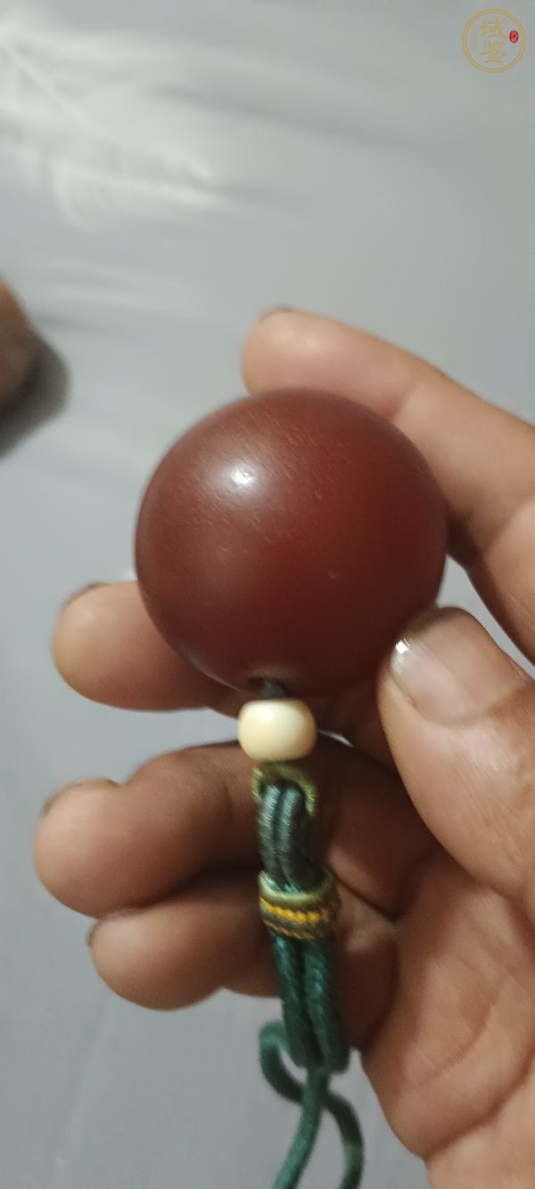 古玩玉器紅瑪瑙珠真品鑒賞圖