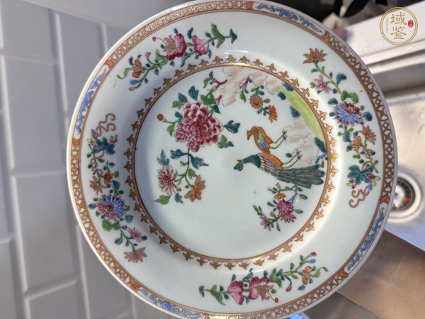 古玩陶瓷19-20世紀粉彩花鳥紋盤真品鑒賞圖