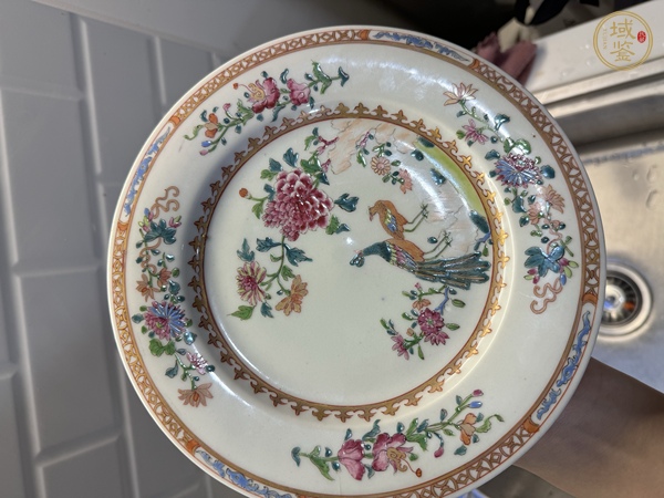 古玩陶瓷19-20世紀粉彩花鳥紋盤真品鑒賞圖