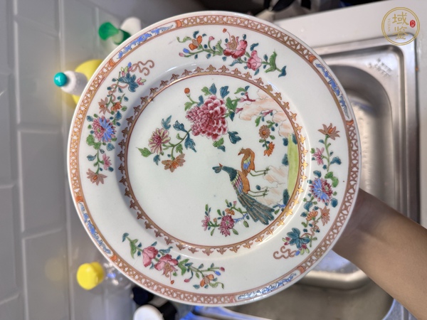 古玩陶瓷19-20世紀粉彩花鳥紋盤真品鑒賞圖