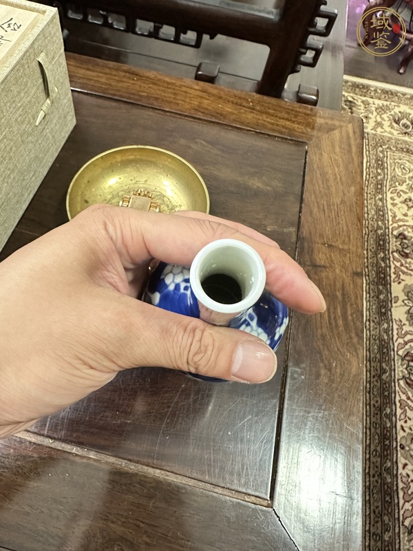 古玩陶瓷青花冰梅天球瓶真品鑒賞圖