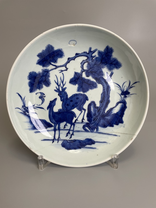 古玩轉賣清康雍 極品青花福祿壽禧圖大盤拍賣，當前價格0元