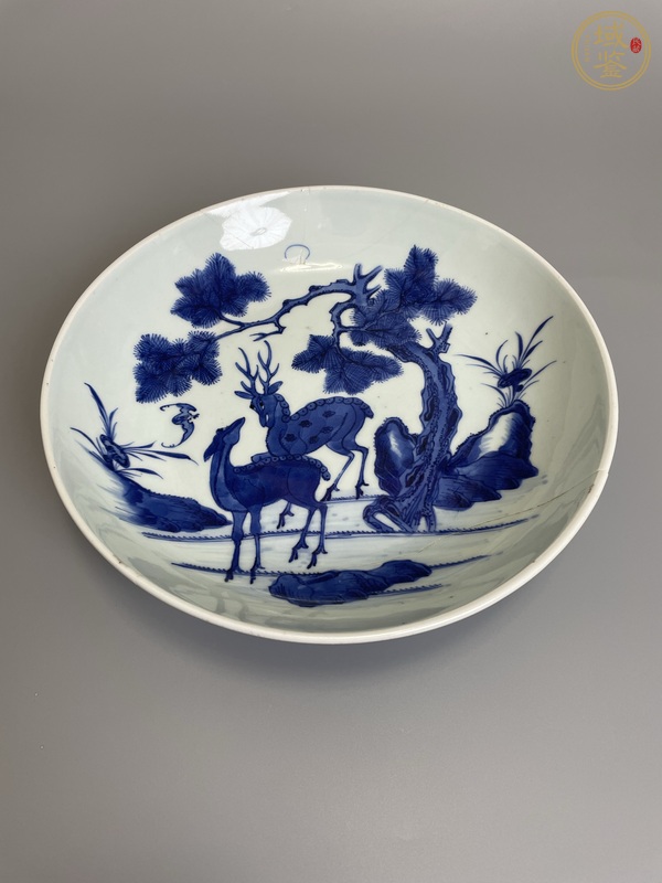 古玩陶瓷清康雍 極品青花福祿壽禧圖大盤真品鑒賞圖