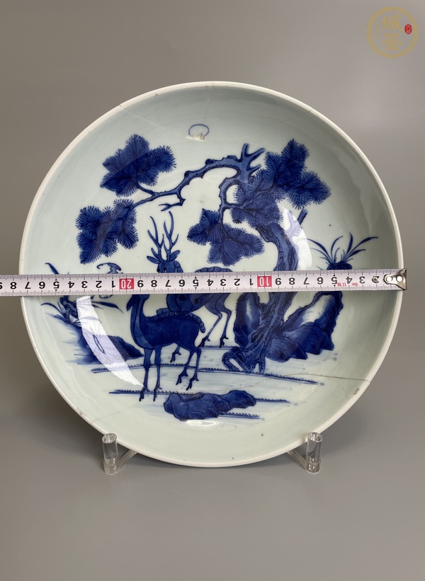 古玩陶瓷清康雍 極品青花福祿壽禧圖大盤真品鑒賞圖