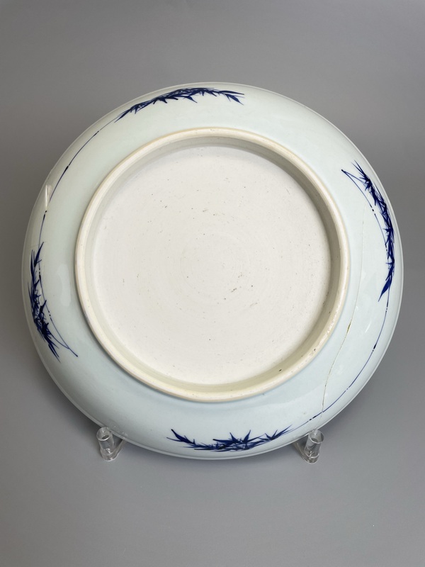 古玩陶瓷清康雍 極品青花福祿壽禧圖大盤拍賣,當前價格2500元