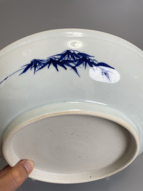 古玩陶瓷清康雍 極品青花福祿壽禧圖大盤拍賣,當前價格2500元