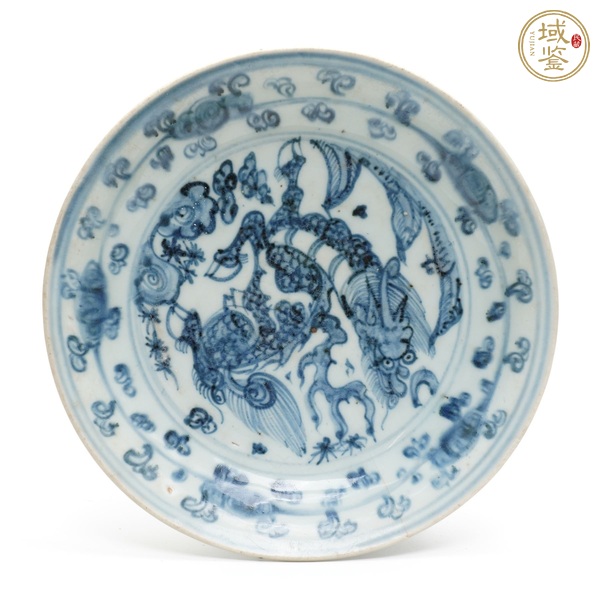 古玩陶瓷青花麒麟紋盤真品鑒賞圖