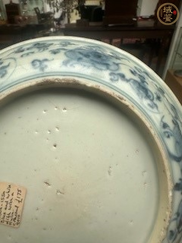 古玩陶瓷青花麒麟紋盤真品鑒賞圖