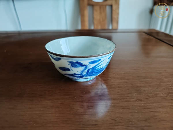 古玩陶瓷青花龍鳳紋茶碗真品鑒賞圖