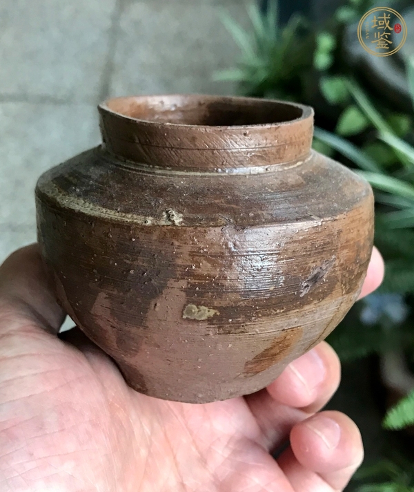 古玩陶瓷洪塘窯褐釉茶入真品鑒賞圖
