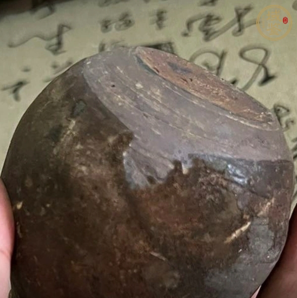 古玩陶瓷洪塘窯褐釉茶入真品鑒賞圖