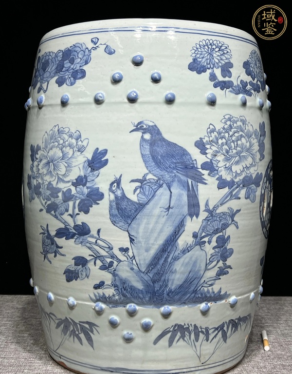 古玩陶瓷青花花鳥(niǎo)紋繡墩兒真品鑒賞圖