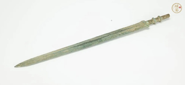 古玩銅器水坑竹節把青銅劍真品鑒賞圖