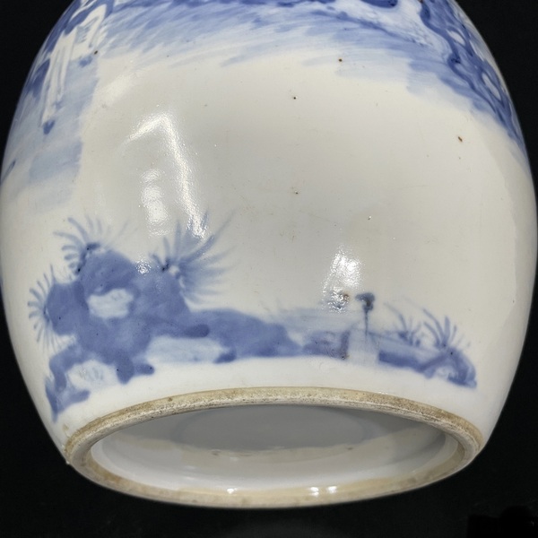 古玩陶瓷晚清小康青花人物罐拍賣，當前價格4500元
