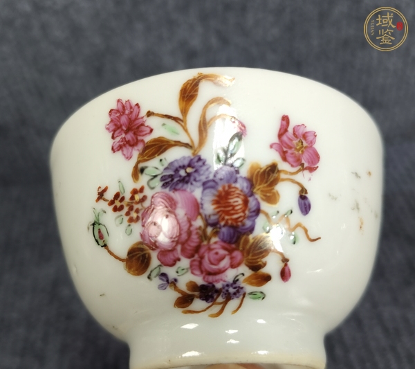 古玩陶瓷廣彩花卉紋杯真品鑒賞圖