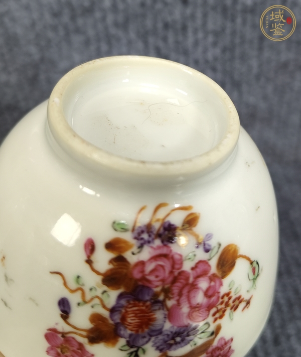 古玩陶瓷廣彩花卉紋杯真品鑒賞圖