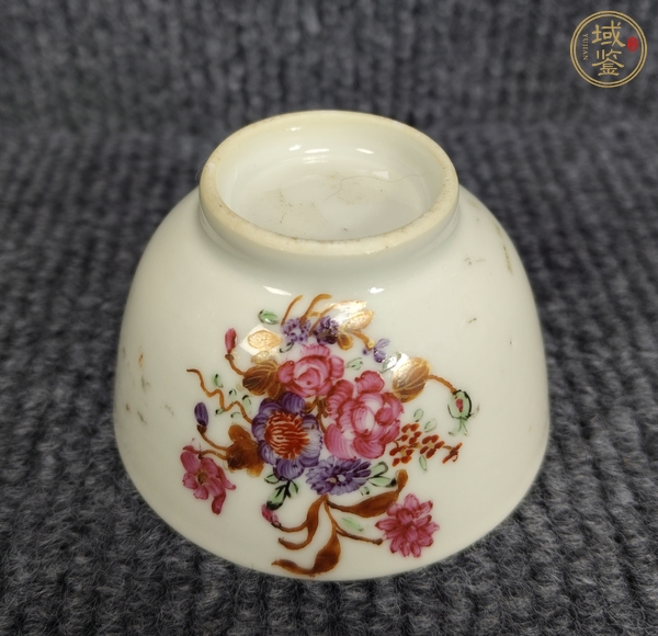 古玩陶瓷廣彩花卉紋杯真品鑒賞圖