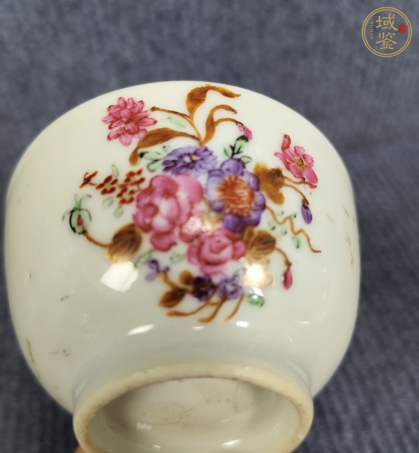 古玩陶瓷廣彩花卉紋杯真品鑒賞圖