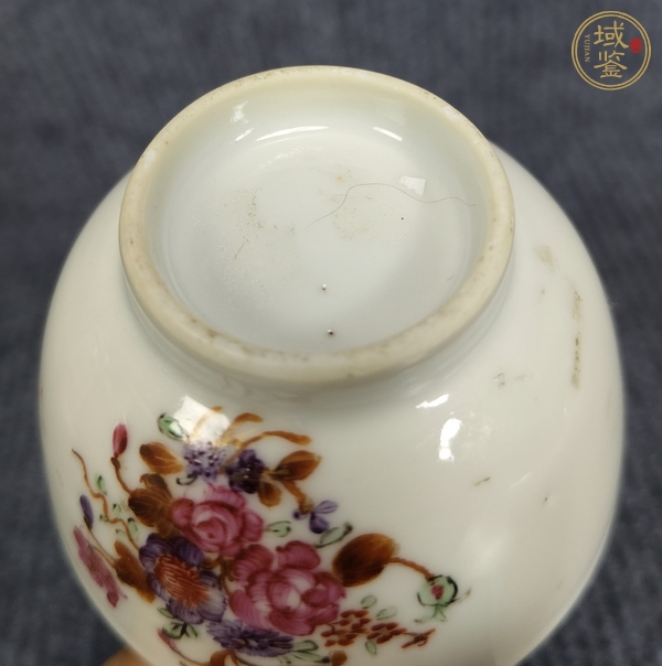 古玩陶瓷廣彩花卉紋杯真品鑒賞圖