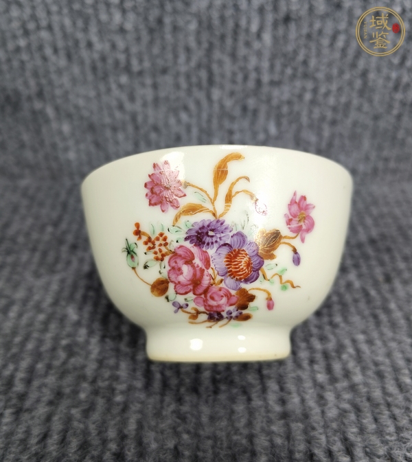 古玩陶瓷廣彩花卉紋杯真品鑒賞圖