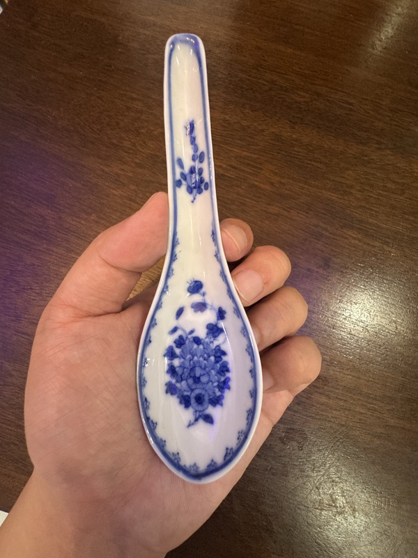 古玩陶瓷清光緒 青花花卉紋勺拍賣，當前價格3288元