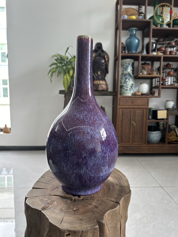 古玩陶瓷鈞紅窯變釉膽式瓶真品鑒賞圖