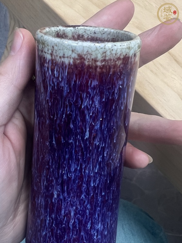 古玩陶瓷鈞紅窯變釉膽式瓶真品鑒賞圖