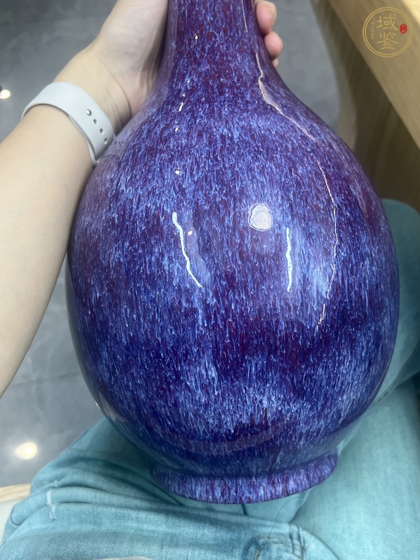古玩陶瓷鈞紅窯變釉膽式瓶真品鑒賞圖