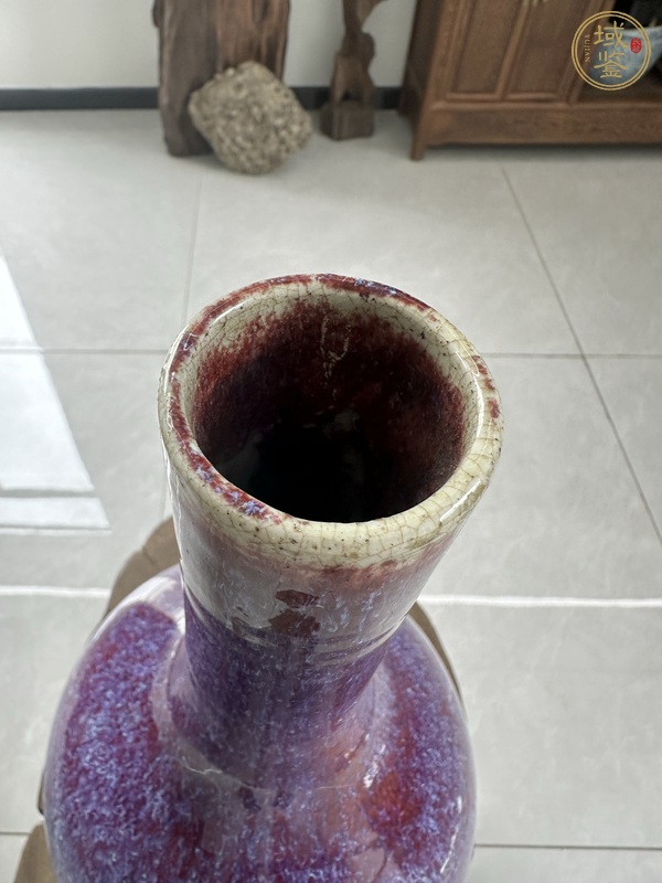 古玩陶瓷鈞紅窯變釉膽式瓶真品鑒賞圖