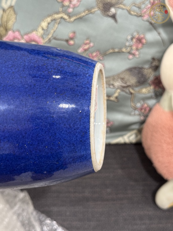 古玩陶瓷灑藍釉罐真品鑒賞圖