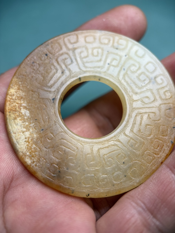 古玩玉器戰國黃玉紅沁龍璧拍賣，當前價格28600元