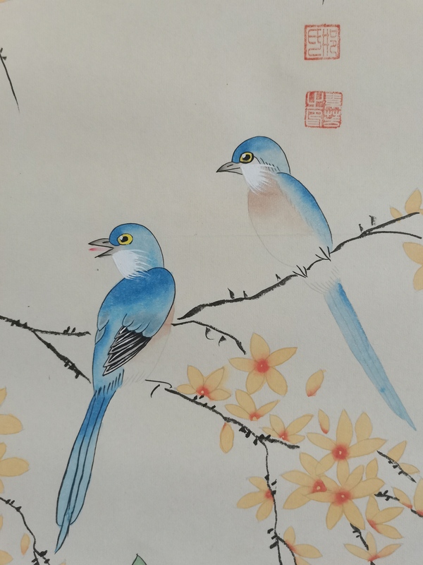 古玩字畫花鳥四屏拍賣，當前價格6000元